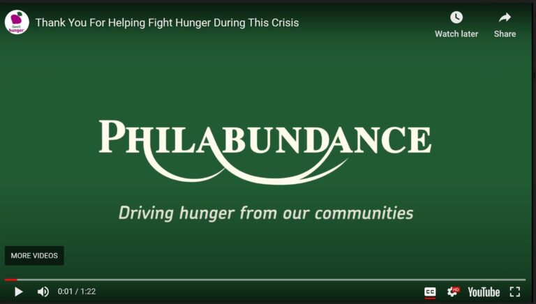 Philabundance “Thank You” For Helping Fight Hunger During The Pandemic